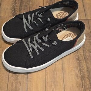 Hey Dudes- Cody- Womens Size 8 Black Sneakers with White Soles
